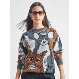 ESPYR By Tokyo Talkies Women Self Design Pullover-picture-38