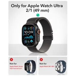 ESR for Apple Watch Ultra 2/1(2024/2023/2022) Case with Screen Protector 49mm, Military Grade Protection, Aluminum Alloy Cover with 2 Pack Glass Protector Set, Armorite Series, Black image 2