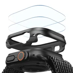 ESR for Apple Watch Ultra 2/1(2024/2023/2022) Case with Screen Protector 49mm, Military Grade Protection, Aluminum Alloy Cover with 2 Pack Glass Protector Set, Armorite Series, Black image 1