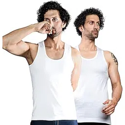 essa COOLD Men's Vest | 100% Cotton Fabric, Sleeveless, Square Neck, Retro Style | Slim Fit | Breathable and Comfortable Innerwear | Easy Tuck Design for All-Day Wear | Pack of 2-picture-44