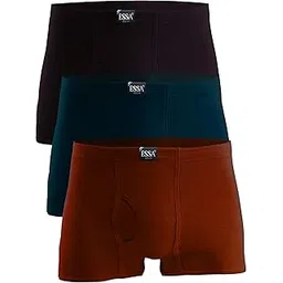 essa Mens Cotton Trunks without Pocket, Pack of 3 [Colour may Vary]-picture-34