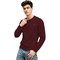ESSA Men's Solid Slim Fit Textured Full Sleeve T-Shirt-picture-16