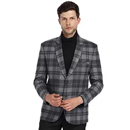 ESSENTIELE Checked Slim-Fit Notched Lapel Collar Single Breasted Blazer-picture-39