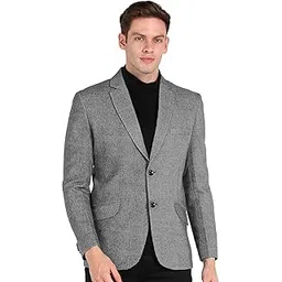 essentiele Men's Tweed Casual Blazer (Light Grey)-picture-45