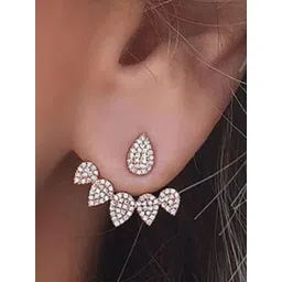 Estailo fashion Artificial Stones Studded Teardrop Shaped Studs-picture-38