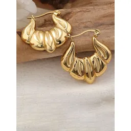 Estailo fashion Dainty Gold-Plated Contemporary Hoop Earrings-picture-33