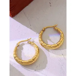 Estailo fashion Gold Plated Circular Shaped Hoop Earrings-picture-32