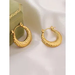 Estailo fashion Gold-Plated Circular Shaped Hoop Earrings-picture-37