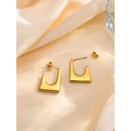 Estailo fashion Gold-Plated Semi Circular Shaped Half Hoop Earrings-picture-36