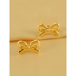Estailo fashion Stainless Steel Gold-Plated Bow Shaped Studs-picture-29