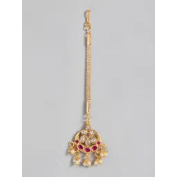 Estele Gold-Plated CZ Stone-Studded Maang Tikka-picture-24