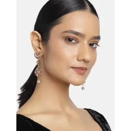 Estele Gold-Plated Flower Heart Earrings with Pearls for Girls/Women-picture-47