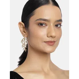 Estele Gold-Plated Oversize Branch Designer Earring for Women-picture-35