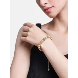 Estele Gold-Plated Single Line Pearl Bracelet for Women-picture-37