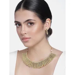 Estele Gold-Plated Traditional Kundan Necklace & Earring Set for Women-picture-44