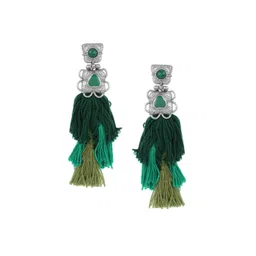 Estele Rhodium-Plated Contemporary Drop Earrings-picture-33