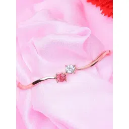 Estele Rose Gold-Plated Bracelet with Crystals for Women-picture-27