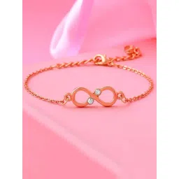 Estele Rose Gold-Plated Infinity Bracelet with Crystals for Women-picture-38