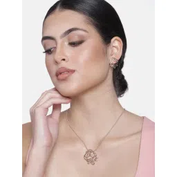 Estele Rose Gold-Plated Pendant Set for Women-picture-38