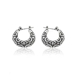 Estele Silver-Plated & Black Contemporary Studs-picture-36