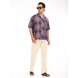 Estilocus Men Standard Oversized Fit Ethnic Motifs Printed Cotton Casual Shirt image 2