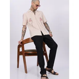 Eszett Flowers Floral Printed Cuban Collar Cotton Shirt-picture-28