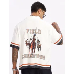 Eszett Graphic Printed Cuban Collar Cotton Oversized Casual Shirt-picture-39