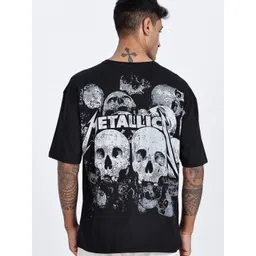 Eszett Men Graphic Printed Round Neck Cotton Oversized T-shirt image 1