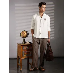 Eszett Men Solid Linen Shirts-picture-30