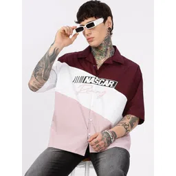 Eszett Nascar Racing Oversized Colorblocked Cuban Collar Cotton Shirt image 2
