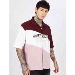 Eszett Nascar Racing Oversized Colorblocked Cuban Collar Cotton Shirt image 1