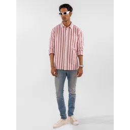 Eszett Striped Button-Down Collar Pure Cotton Casual Shirt-picture-28