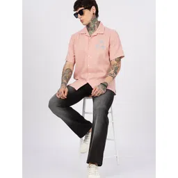 Eszett Tropical Embroidered Spread Collar Oversized Cotton Casual Shirt-picture-26