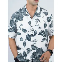 Eszett Tropical Printed Cuban Collar Pure Cotton Shirt image 2