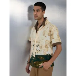 ETA by Westside Beige Floral Printed Relaxed-Fit Cotton Shirt-picture-12