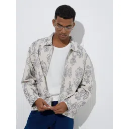 ETA by Westside Off-White Abstract Design Relaxed-Fit Cotton Jacket-picture-16
