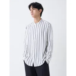ETA by Westside Off-White Striped Relaxed-Fit Cotton Shirt-picture-23