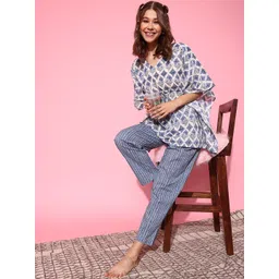 ETC Floral Printed Pure Cotton Night Suit-picture-22