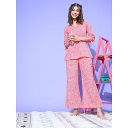 ETC Floral Printed Pure Cotton Night Suit-picture-13