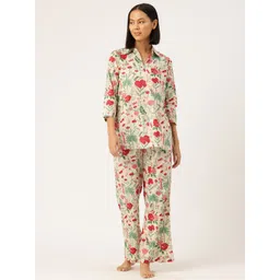 ETC Floral Printed Pure Cotton Night Suit-picture-12