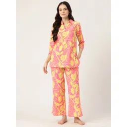 ETC Floral Printed Pure Cotton Night Suit-picture-26