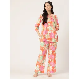 ETC Floral Printed Pure Cotton Night Suit-picture-15