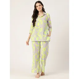 ETC Floral Printed Pure Cotton Night Suit-picture-14