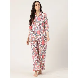 ETC Floral Printed Pure Cotton Night Suit-picture-31