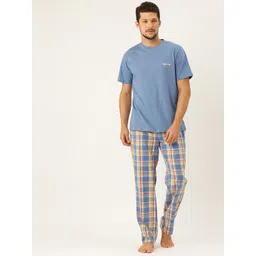 ETC Men Checked Pure Cotton Night suit-picture-22