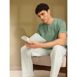 ETC Men Striped Pure Cotton Night Suit-picture-29