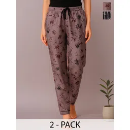 ETC Pack Of 2 Printed High-Rise Lounge Pants-picture-32