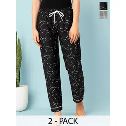 ETC Pack Of 2 Printed High-Rise Lounge Pants-picture-29