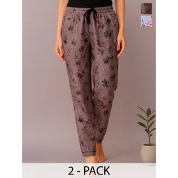 ETC Pack Of 2 Printed Mid-Rise Lounge Pants-picture-22