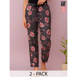 ETC Pack Of 2 Printed Mid-Rise Lounge Pants-picture-36